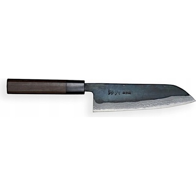 KIYA nôž kamagata Santoku Suminagashi Kurouchi Damascus 11 layers 170 mm