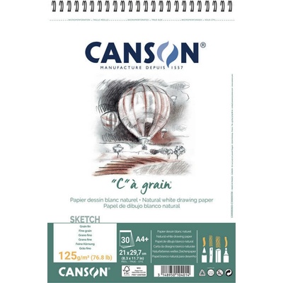 Skicák Canson Cagrain kroužkový blok A4 125g, 30 listů