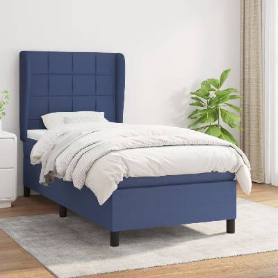 vidaXL Boxsprings matrací modrá textil