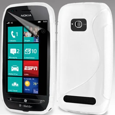Nokia Lumia 710 Силиконов Калъф Бял + Протектор