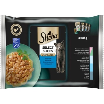 Sheba Select slices rybací výber v šťave 4x85 g