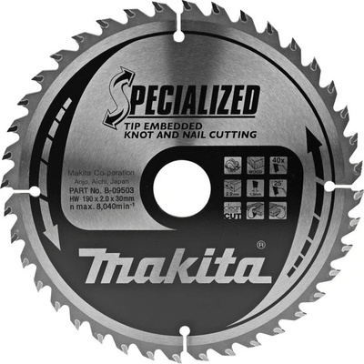 Makita Pilový kotouč na dřevo B-09503, 190x30mm, 40 zubů