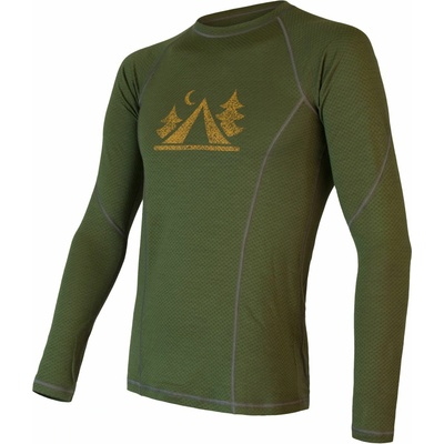 Sensor Merino DF pánské triko dl.rukáv safari green – Hledejceny.cz