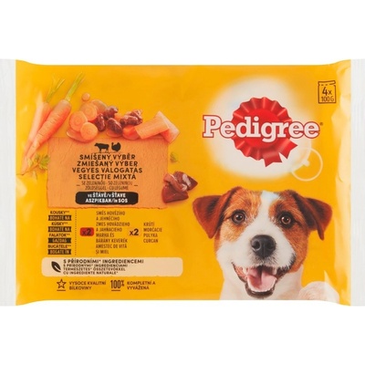 Pedigree hovězí & krůta 4 x 100 g
