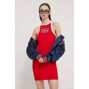 Tommy Hilfiger Рокля Tommy Jeans Archive Games в червено къса с кройка по тялото DW0DW18544 (DW0DW18544)