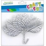Craft with fun Silver leaves on wire 5, 5cm 12pcs