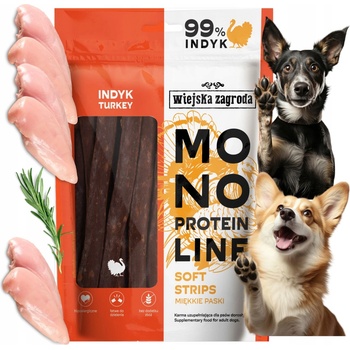 Wiejska Zagroda Monoproteínové mäkké maškrty pre psa Pásiky MORIAK 100 g