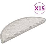 vidaXL Самозалепващи стелки за стълби сизал 15 бр 56x17x3 см платина