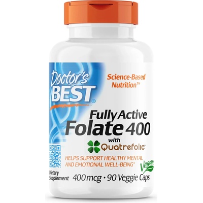 Doctor's Best Fully Active Folate, 400 mcg, 90 капсули, Doctor's Best