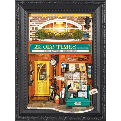 ROBOTIME Rolife DIY 3D dřevěné puzzle Knihkupectví Old Times LED 157 ks