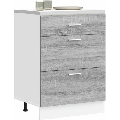 vidaXL Кухненски шкаф "Lyon", сив, инженерно дърво сонома (854255)