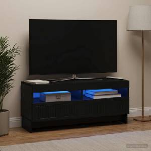 vidaXL LED телевизионен кабинет EDE 100 x 35 x 43 см Черно (896106)