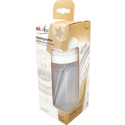 Akuku antikolíková láhev s širokým hrdlem transparentní 240 ml