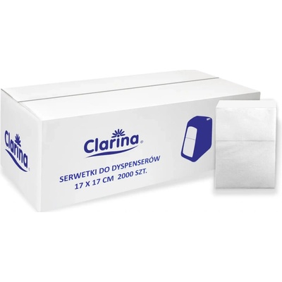 Clarina Ubrousky do zásobníků bílé 2000 ks 5705 17x17cm
