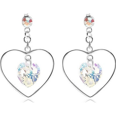 Šperky eshop světle žlutý krystal Swarovski v tenké kontuře srdce I25.05