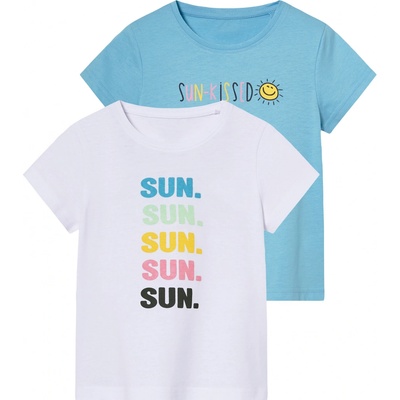 lupilu Dětské triko 2 kusy bílá/modrá – Zboží Dáma