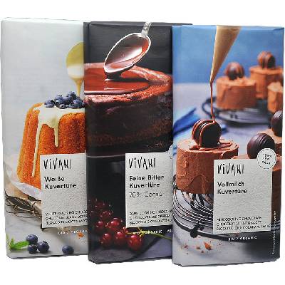 Vivani čokoláda na varenie bio family pack 3x150 g mliečna 35%