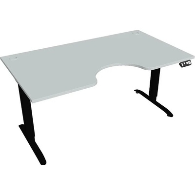 Hobis Office Pro psací stůl Motion MS ERGO 2 Šířka: 160 cm, Barva desky: šedá, Barva kovu: černá RAL 9005 Šířka 120-180 cm / 27 barevných variant