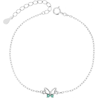 Jan Kos jewellery Stříbrný náramek se zeleným kamenem MHT-5475