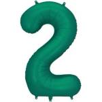 Party Deco Фолиев Балон - Цифра, 86 см, Тъмнозелено - 2 (fb1s-2-012b)