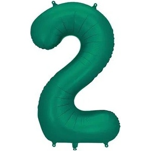Party Deco Фолиев Балон - Цифра, 86 см, Тъмнозелено - 2 (fb1s-2-012b)