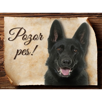Sport hobby Cedulka Německý ovčák III Pozor pes CP570 15 x 11 cm