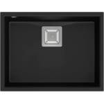 Quadron Unique David 50 композитна мивка за под плот, въглеродно черна - неръждаема стомана 55x42 см (HQD5542U7-BS) Мивка за вграждане