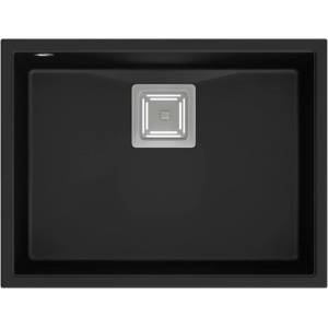 Quadron Unique David 50 композитна мивка за под плот, въглеродно черна - неръждаема стомана 55x42 см (HQD5542U7-BS) Мивка за вграждане