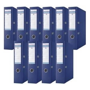 DONAU Premium Wide Folder Pack of 10/DIN A4/7.5 cm/10 Pieces/Navy Blue/Plastic Cover PP/Carton Paper Slot Folder Office Folder File Ring Binder/Green Dot - 3975001PL-18