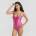 Be You Бански костюм Be You Lattice Plunge Swimsuit - Raspberry
