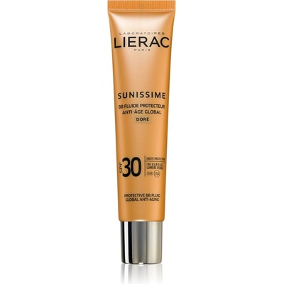 LIERAC Sunissime Global Anti-Ageing Care защитна тонирана течност за лице SPF 30 цвят Golden 40ml