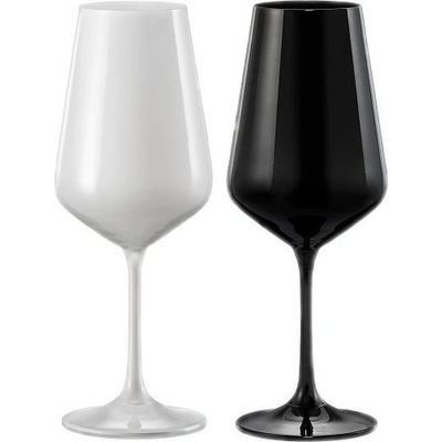 Crystalex sklenice na červené víno Black and White Černá 2 x 450 ml