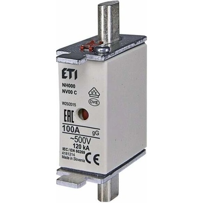 ETI 004181214 Pojistka nožová NV 00 C KOMBI 500V 100A gL-gG
