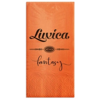 Luxica® Fantasy салфетки Peach с дискретен релеф и фин бордюр 2 слоя | 40 броя Сгъвка 1/8 (492292929)