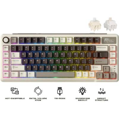 Royal Kludge RK L75 Mocha Grey Gaming Keyboard Cream switch