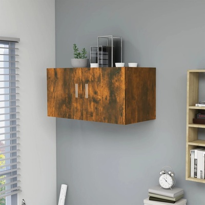 vidaXL Стенен шкаф, опушен дъб, 80x39x40 см, инженерно дърво (815513)