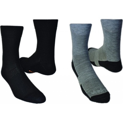 Vavrys Light Trek Coolmax 2-pack turistické ponožky černá/šedá