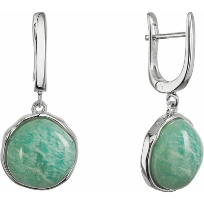 Evolution Group Stříbrné visací náušnice s amazonitem 11735.3