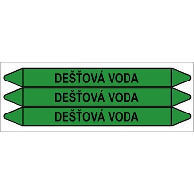 Značení potrubí, dešťová voda,3 ks, 355 × 37 mm PZ 008989