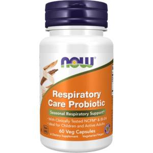 NOW Respiratory Care Probiotic | with 12 Billion Active Cells [60 капсули]