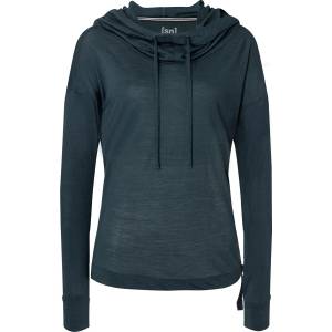 super. natural Дамски вълнен пуловер super. natural Women's Funnel Hoodie - Blueberry (105-4297-0314)