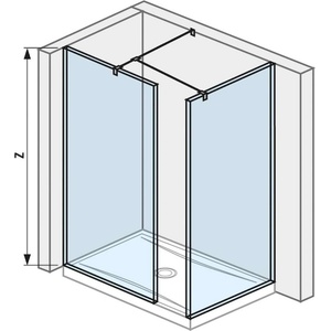 Jika Pure - Walk In ъгъл, 2 стени 68x200 см и 784x200 см, с обработка Jika Perla Glass H2684230026681 (H2684230026681)