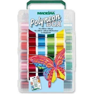 Vyšívací nitě PES Madeira Polyneon box (70x400m+10x200m)