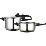Fagor Комплект 2 бр тенджери под налягане Fagor Duo 4+6L, 22 см, 60/100 kPa, Вътрешна маркировка, IMPAKSTEEL дъно, 5 защити, Индукция, Сребрист (81OPFGDUO46)