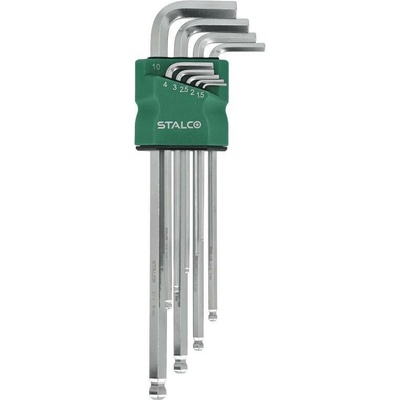 Stalco Klíče imbusové, 1,5 - 10 mm dlouhé s kuličkou 9ks S-48366