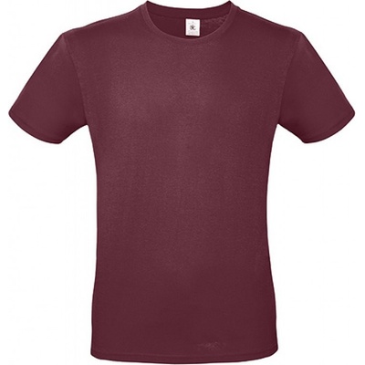 B&C Základní pánské bavlněné tričko BC vínová červená
