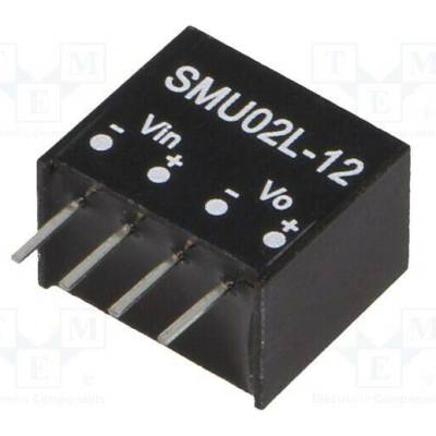 MEAN WELL SMU02L-12 Měnič: DC/DC; 2W; Uvst: 4,5÷5,5VDC; Uvýst: 12VDC; Ivýst: 33÷167mA