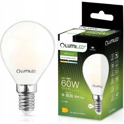 Lumiled LED žiarovka P45 E14 7W = 60W 770lm 4000lm Neutrálne 360° vlákno Milk