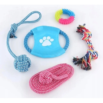 Huggy Doggy sada 5 hračiek pre psa hryzátko frisbee na aportovanie