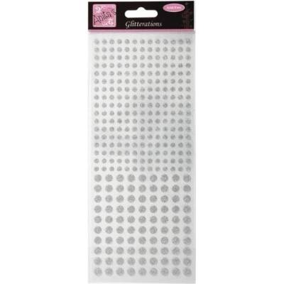 Samolepící tečky na scrapbooking stříbrné